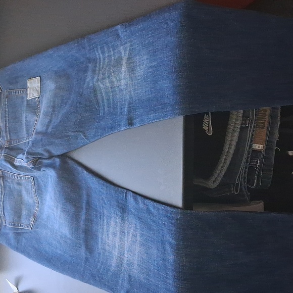 Cabi Slim Boyfriend Jeans 6 Patchwork Stretch Denim Medium Wash Blue - Picture 6 of 9